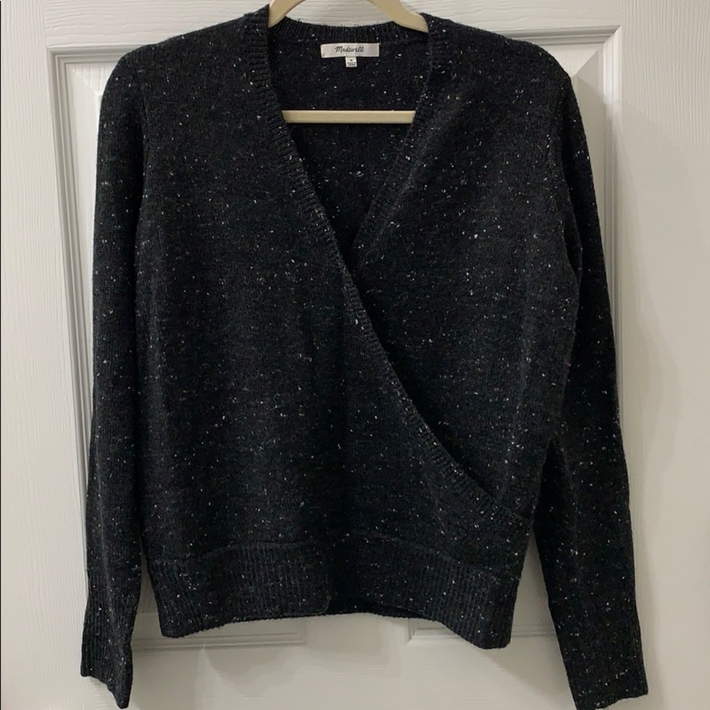 Madewell wool blend wrap cropped sweater